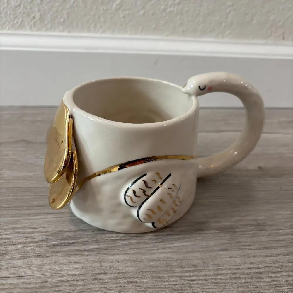 Anthropologie Gail CC Swan Mug